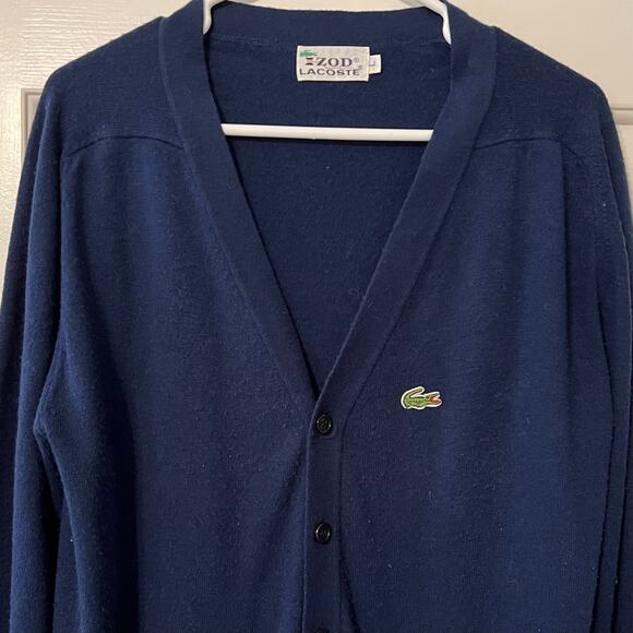 Vintage 70's IZOD LACOSTE V-Neck Button Down Cardigan - Picture 2 of 7